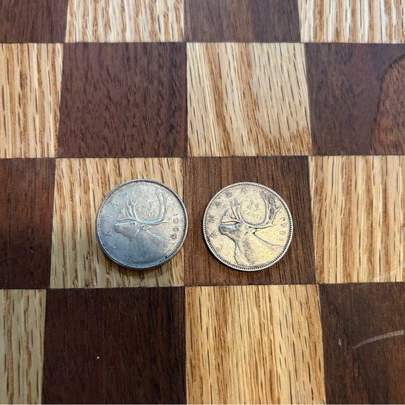 Vintage Quarter Bundle of 2 qty Coins - Featuring King George & Queen Elizabeth - Picture 2 of 9